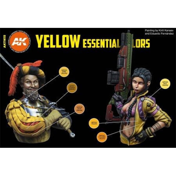 AK Interactive 3rd Generation Yellow Essential Colors Paint Set 11615