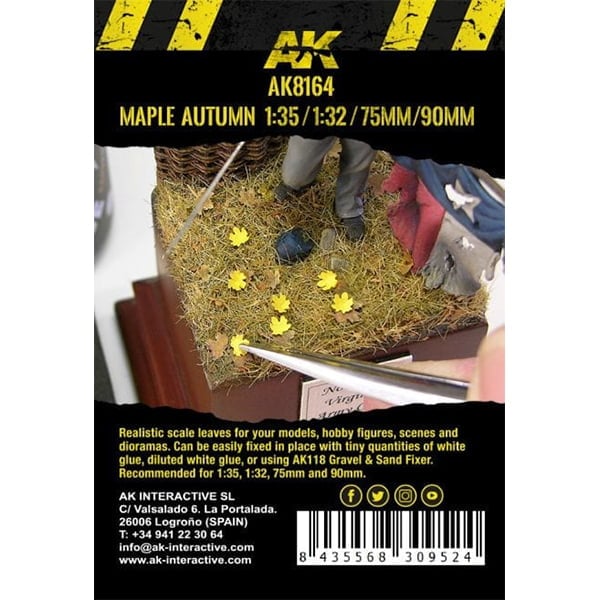 AK Interactive Pre-Cut Leaves Maple Autumn 1:35 1:32 75mm 90mm AKI 8164