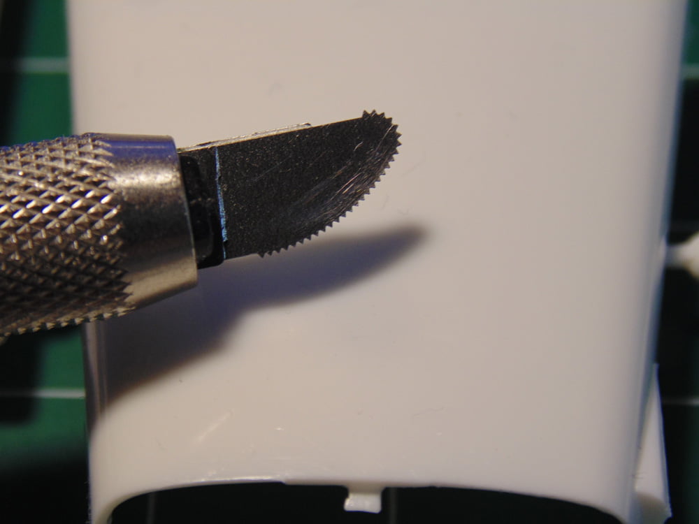Tamiya rounded saw on white part