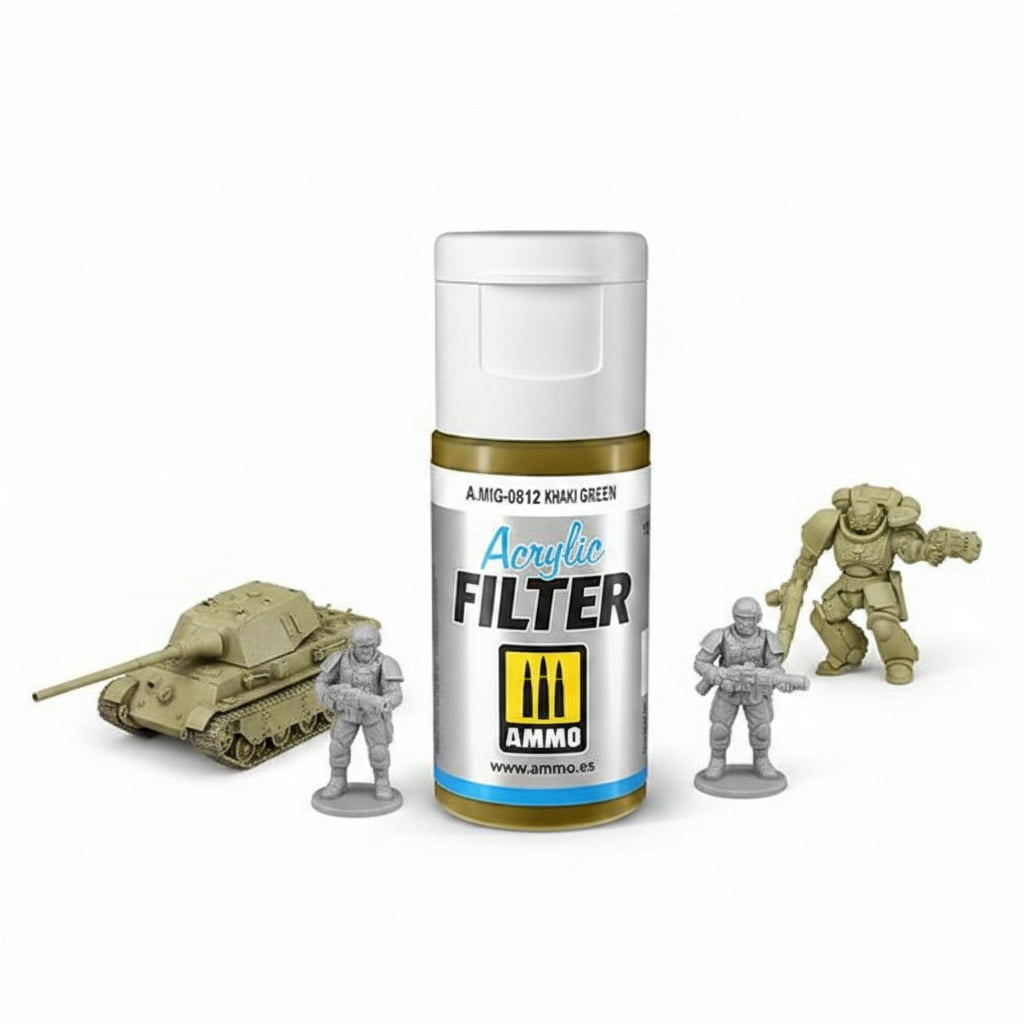 Ammo by Mig Jimenez Acrylic Filter Khaki Green AMIG0812