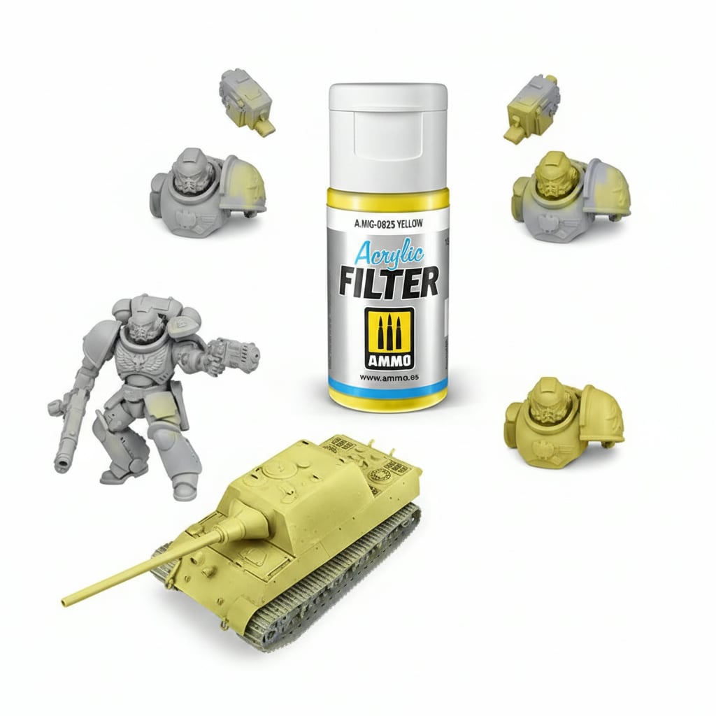 Ammo by Mig Jimenez Acrylic Filter Yellow AMIG0825