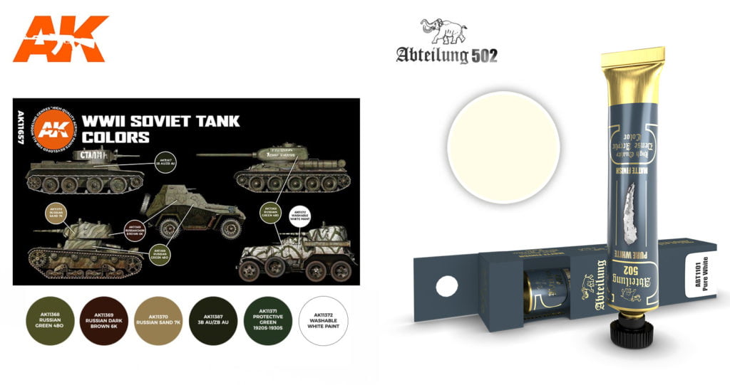 WWII SOCIET TANK COLORS AK11657 & Abteilung 502 Dense Acrylic Pure White
