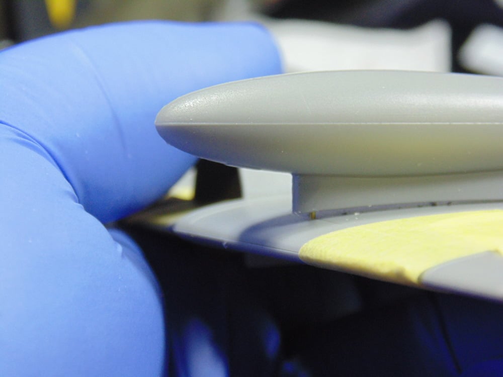 Blue Glove with Tank Almost Attached by Rod