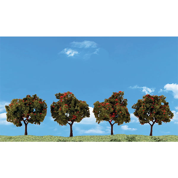 Woodland Set of 4 Apple Trees 2-3inch N HO O Scale TR3591