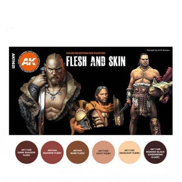 AK Interactive Acrylic 3rd Gen Flesh And Skin Colors Paint Set 11621
