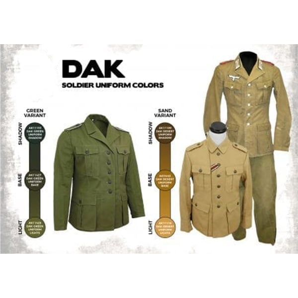 AK Interactive Acrylic 3rd Gen DAK Soldier Uniform Colors Paint Set 11628