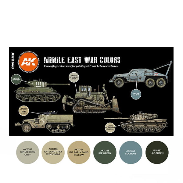 AK Interactive Acrylic 3rd Gen Middle East War Colors Paint Set 11648