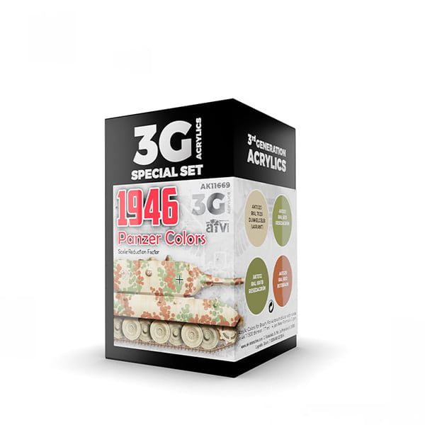 AK Interactive Acrylic 3rd Gen Panzer Colors 1946 Paint Set 11669