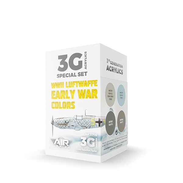 AK Interactive Acrylic 3rd Gen Air WWII Luftwaffe Early War Colors Paint Set 11716