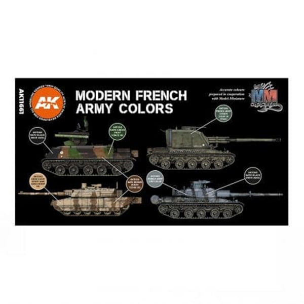 AK Interactive Acrylic 3rd Gen Modern French AFV Paint Set 11661