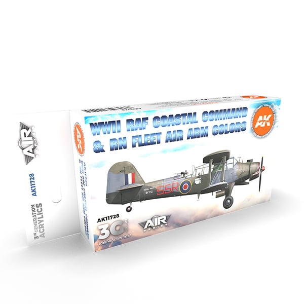 AK Interactive Acrylic 3rd Gen Air WWII RAF Coastal Command and RN Fleet Air Arm Paint Set 11728