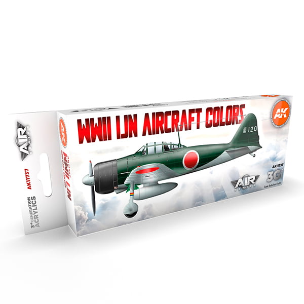 AK Interactive Acrylic 3rd Gen Air WWII IJN Aircraft Colors Paint Set 11737