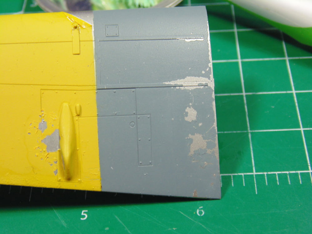 Chipped Tamiya Xf-82 with Silver Undercoat