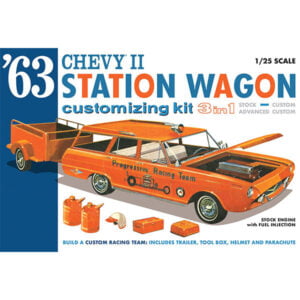 AMT 1963 Chevy II Station Wagon with Trailer 1:25 Scale 1201