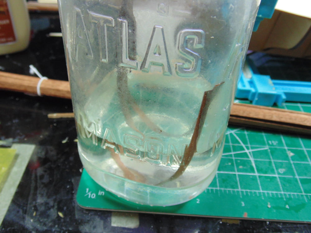 Mason Jar with Dark Wood Planks