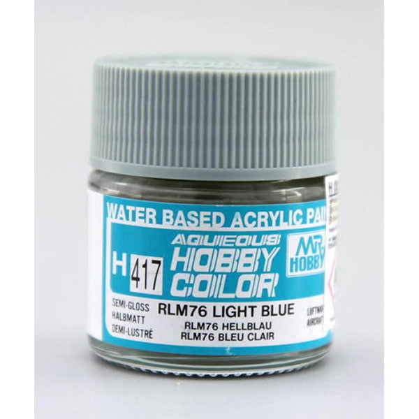Mr Hobby Aqueous H417 RLM76 Light Blue Luffwaffe Aircraft Semi-Gloss ...