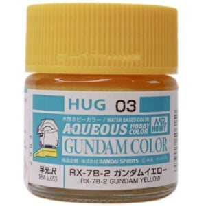 Mr Hobby Aqueous HUG03 RX-78-2 Gundam Yellow Semi-Gloss