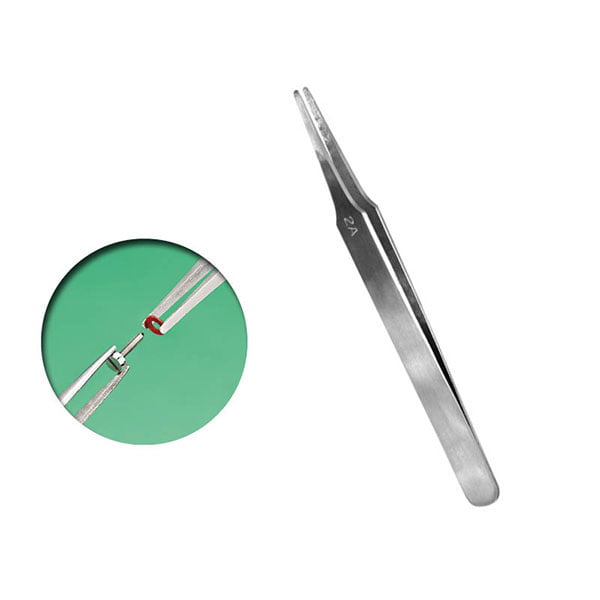 Vallejo Flat Rounded Stainless Steel Tweezers 120mm T12007