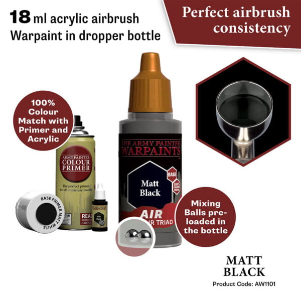 The Army Painter Air Matt Black 18ml AW1101