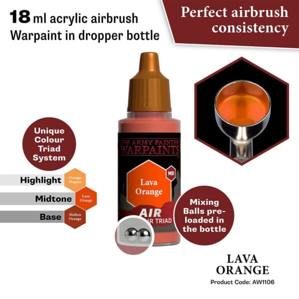 The Army Painter Air Lava Orange 18ml AW1106