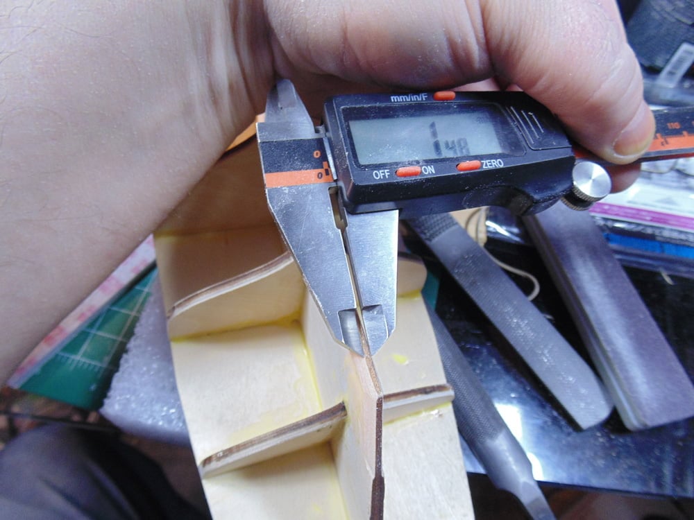 Micrometre on Rudder Blade