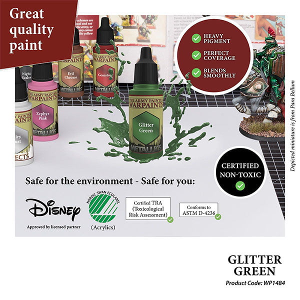 The Army Painter Metallic Warpaint Glitter Green 18ml WP1484