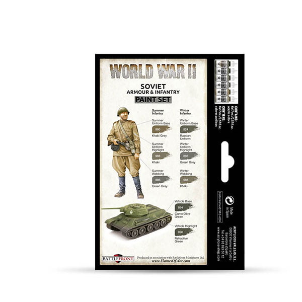 Vallejo Soviet Armour and Infrantry Paint Set of 6 70202