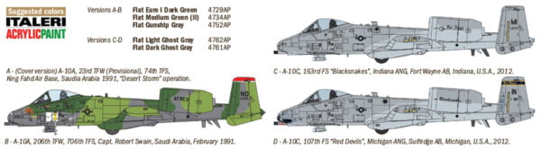 Italeri A-10 A/C Thunderbolt II Gulf War 25th Anniversary 1:72 Scale 1376