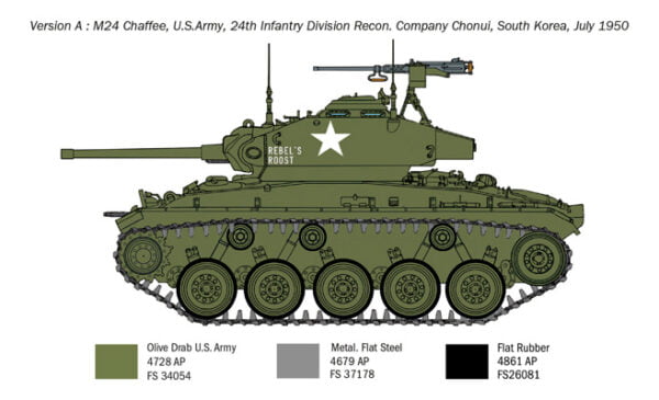 Italeri M24 Chaffee Tank Korean War 1:35 Scale 6587