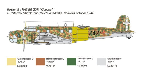 Italeri Fiat BR.20 Cicogna The Battle of Britain 1:72 Scale 1447