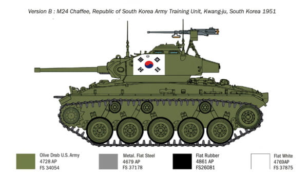 Italeri M24 Chaffee Tank Korean War 1:35 Scale 6587
