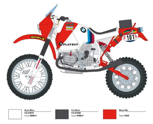 Italeri BMW R80G/S1000 Moto Paris Dakar 1985 Echelle 1:9 4641