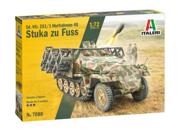 Italeri Sd. Kfz. 251/1 Wurfrahmen 40 Stuka zu Fuss with 3 Figures 1:72 Scale 7080