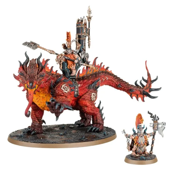 Warhammer Fyreslayers Auric Runefather on Magmadroth 84-23