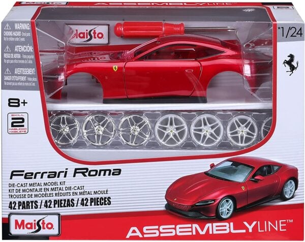 Maisto Ferrari Roma Red Assembly Line Kit 1/24 Scale 39139