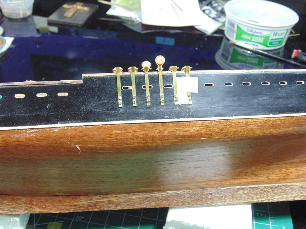 Five mid ship straps completed