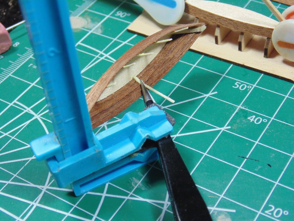 Blue Clamp Holding Tweezers