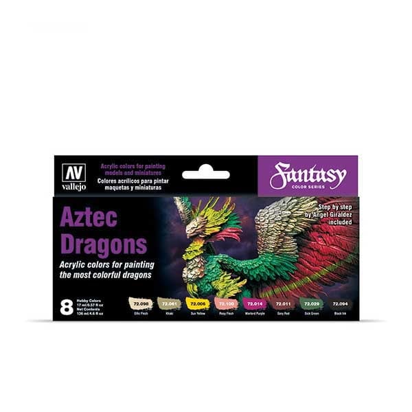 Vallejo Aztec Dragons Fantasy Color Series Paint Set of 8 72306