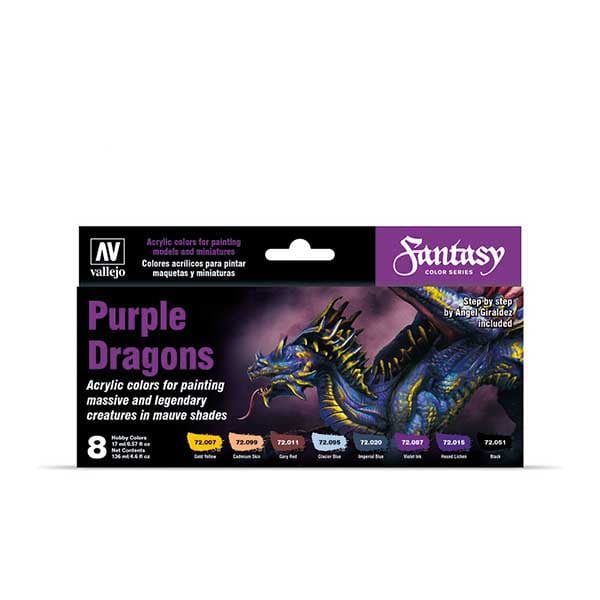 Vallejo Purple Dragons Fantasy Color Series Paint Set of 8 72305