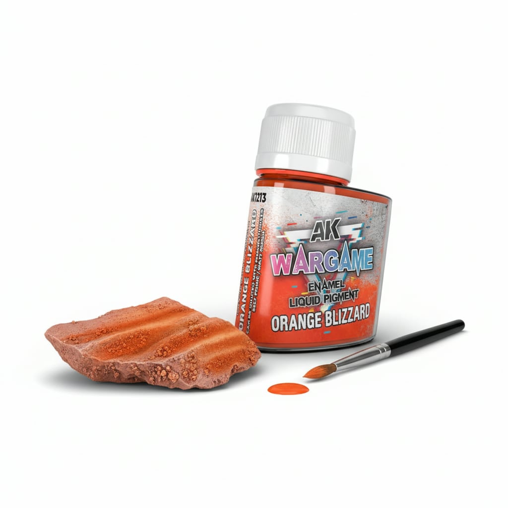 AK Interactive Wargame Enamel Liquid Pigments Orange Blizzard 35ml AKI 1213