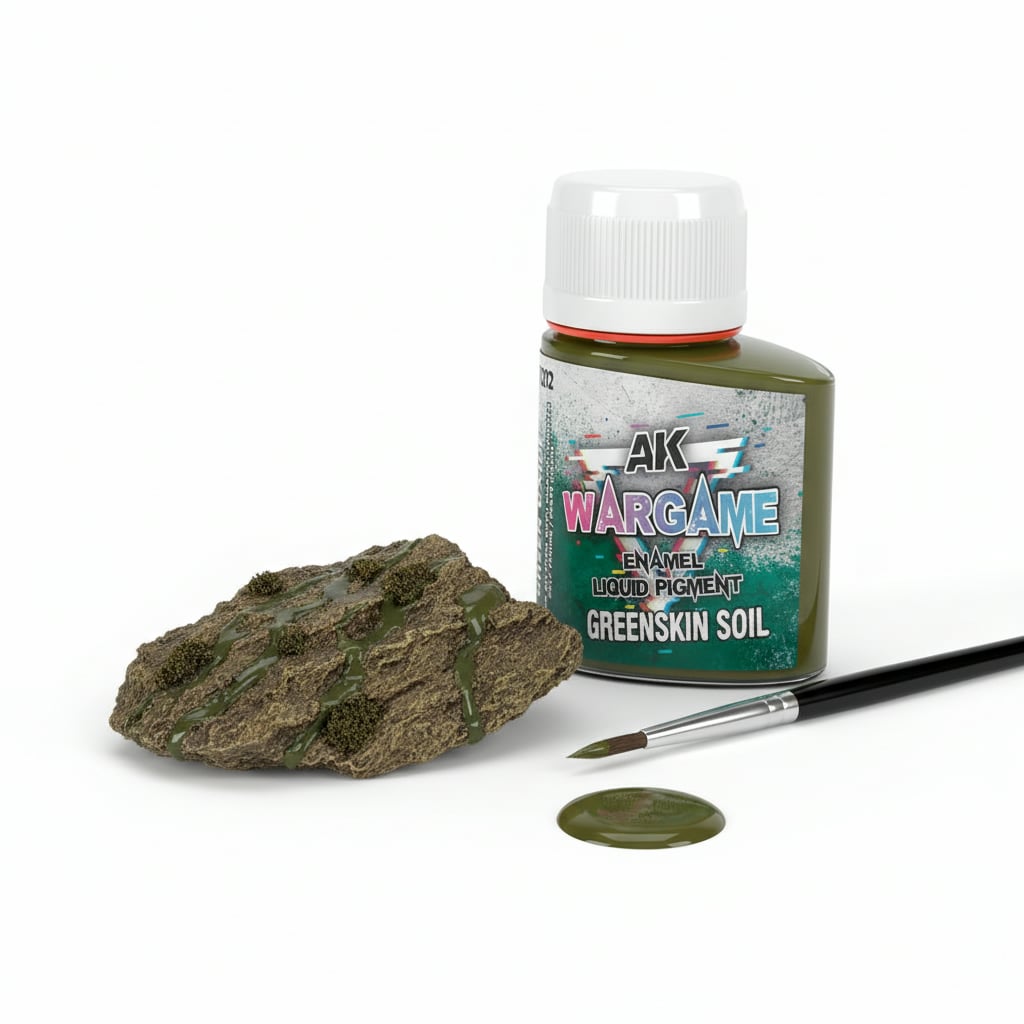 AK Interactive Wargame Enamel Liquid Pigments Greenskin Soil 35ml AKI 1205