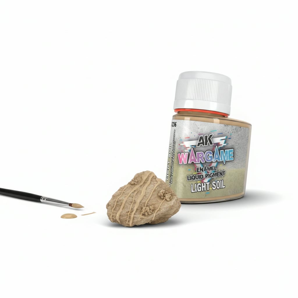 AK Interactive Wargame Enamel Liquid Pigments Light Soil 35ml AKI 1216