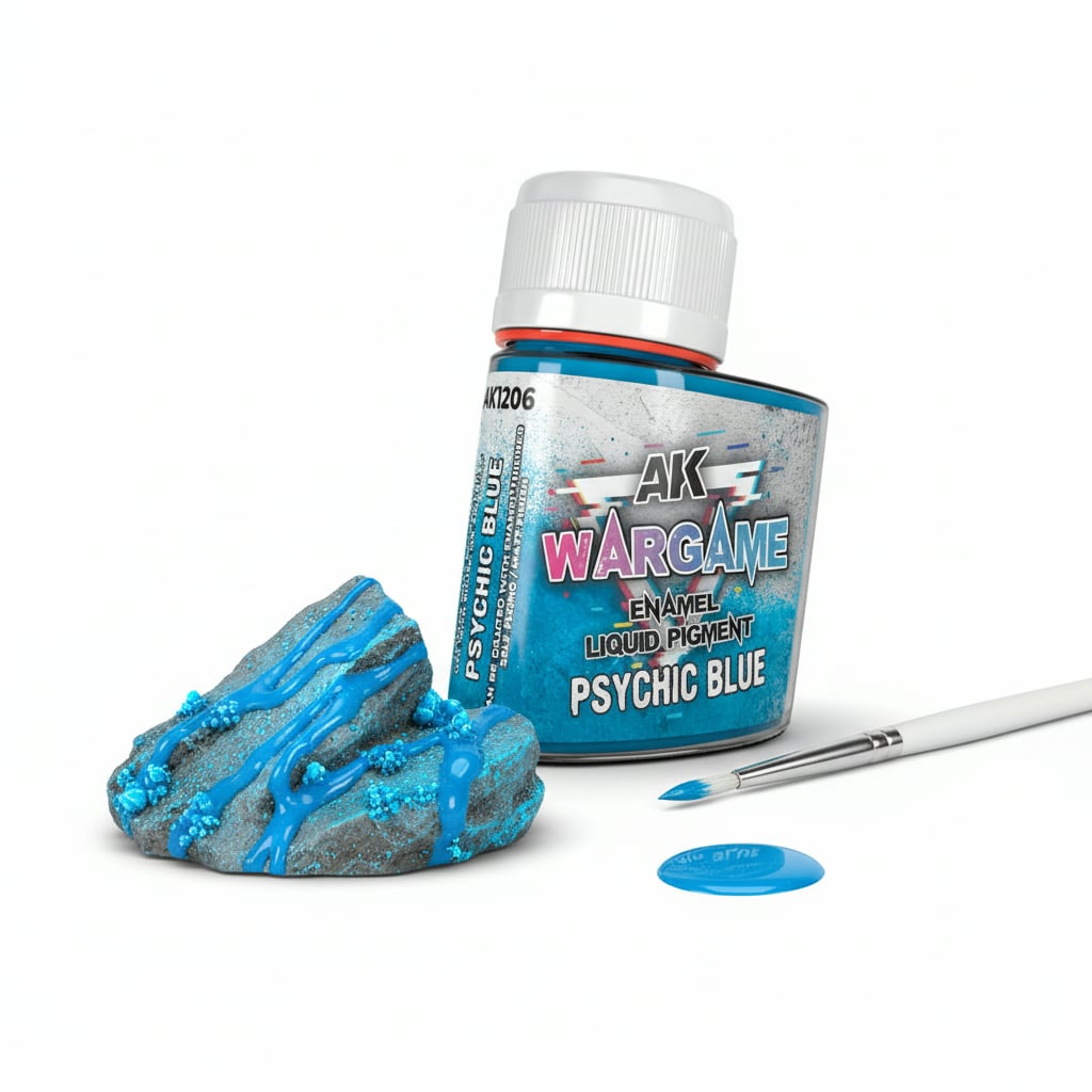AK Interactive Wargame Enamel Liquid Pigments Psychic Blue 35ml AKI 1206