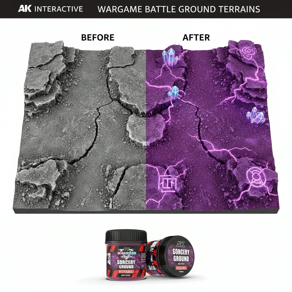 AK Interactive Wargame Battle Ground Terrains Acrylic 100ml Sorcery Ground AKI 1233