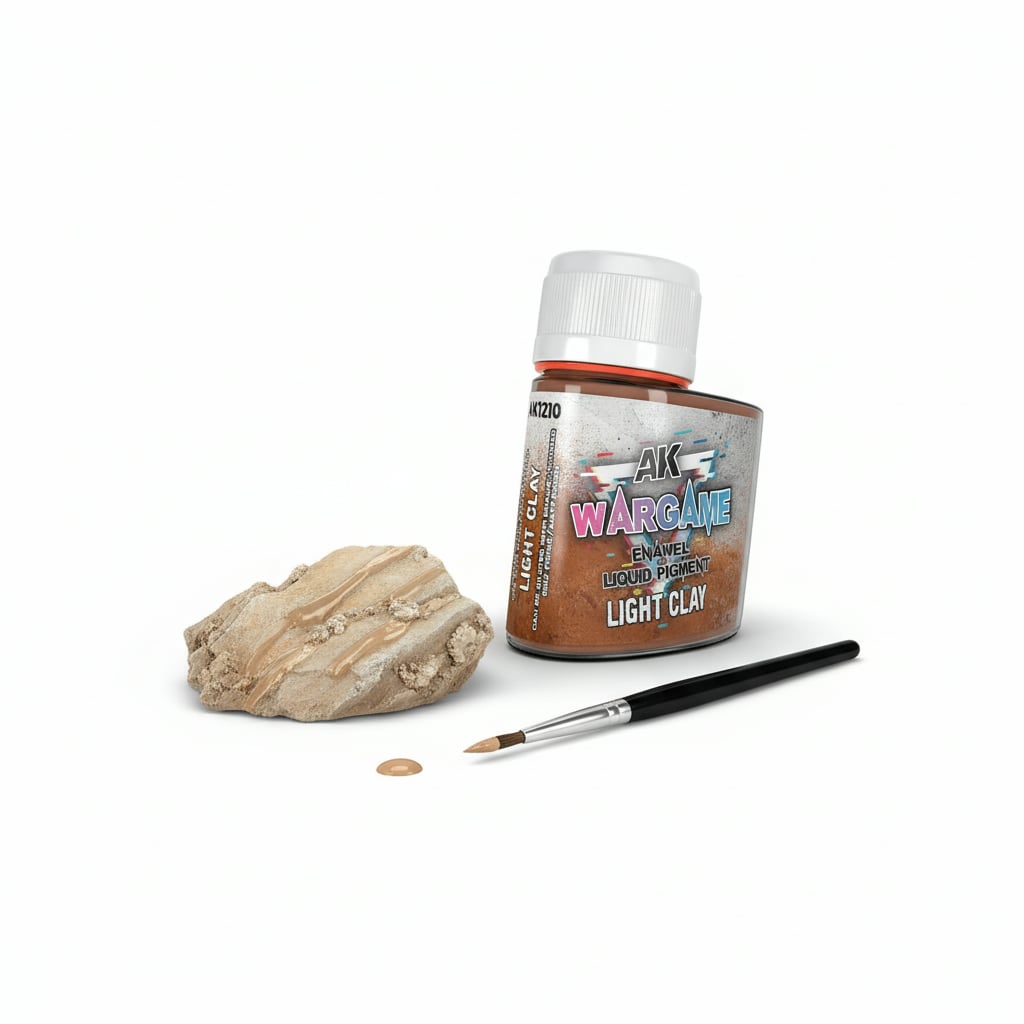 AK Interactive Wargame Enamel Liquid Pigments Light Clay 35ml AKI 1210