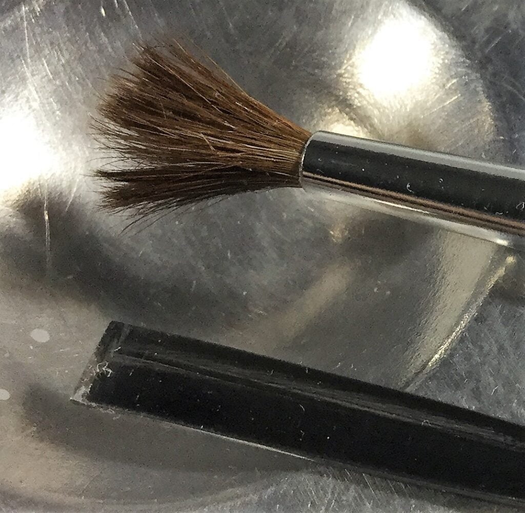 Cleaned Natural Hair Brush After Using Mr Surfacer 500