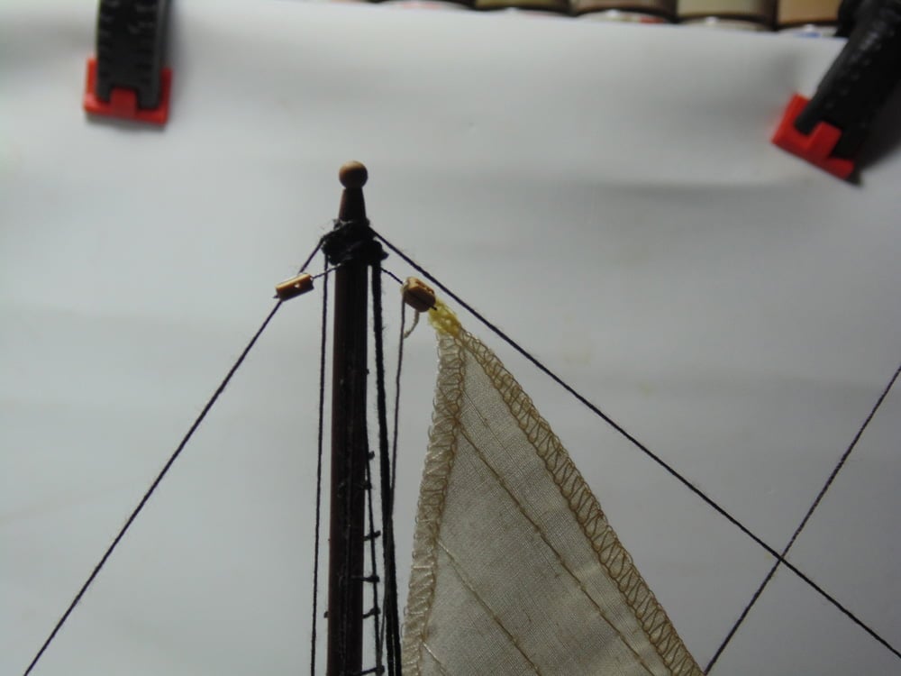 Foremast top with hung sail