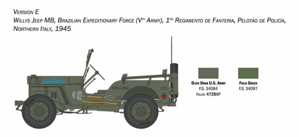 Italeri Willys Jeep MB 80e anniversaire 1/24 Échelle 3635