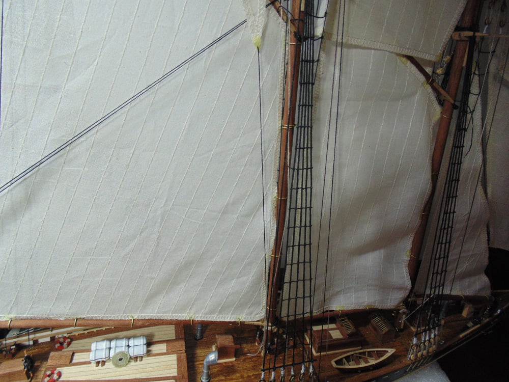 Black line rigged with the main sail in the background