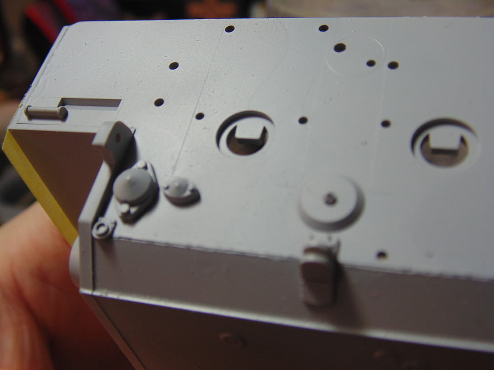 Primed rear hull plate